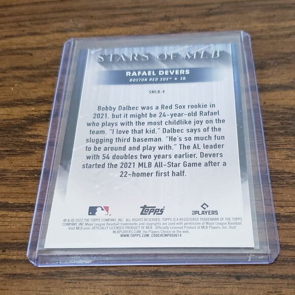 2022 Topps Series 1 Rafael Devers Stars of the MLB #SMLB-4 Boston Red Sox - Picture 3 of 3